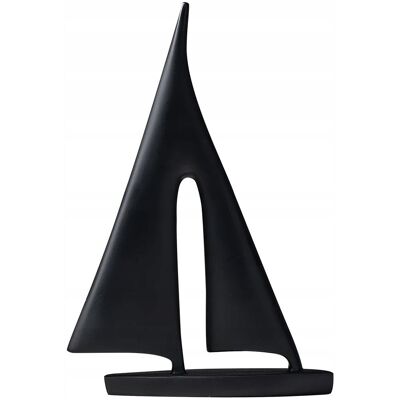 EstiloHome Statuetka Żaglowka Figurka Ozdobna Czarna Duża 28cm - Statek, Łódka, Jacht EstiloHome Statuetka Żaglowka Figurka Ozdobna Czarna Duża 28cm - Statek, Łódka, Jacht