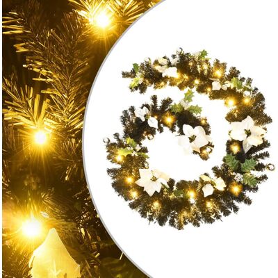 VMP Świąteczna girlanda z lampkami LED, czarna, 2,7 m, PVC VMP Świąteczna girlanda z lampkami LED, czarna, 2,7 m, PVC