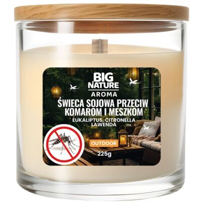 Big Nature Świeca soj. przeciwko komar i meszkom OUTDOOR 225g Big Nature Świeca soj. przeciwko komar i meszkom OUTDOOR 225g