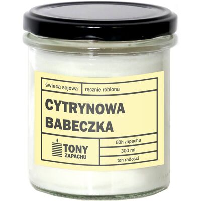 Cup&You Świeca sojowa naturalna zapachowa CYTRYNOWA BABECZKA - najlepsza aromatyczna bezpieczna ręcznie robiona w szklanym słoiczku 300ml 50h palenia na pre.. Cup&You Świeca sojowa naturalna zapachowa CYTRYNOWA BABECZKA - najlepsza aromatyczna bezpieczna ręcznie robiona w szklanym słoiczku 300ml 50h palenia na pre..