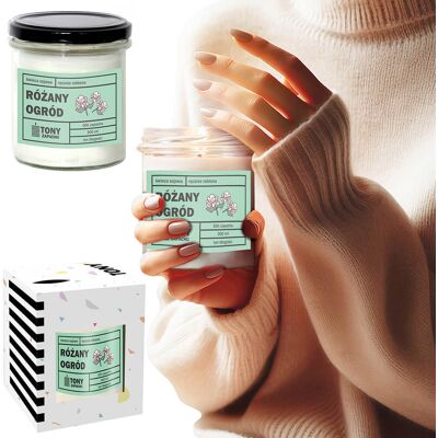Cup&You Świeca sojowa naturalna zapachowa RÓŻANY OGRÓD- najlepsza aromatyczna bezpieczna ręcznie robiona w szklanym słoiczku 300ml 50h palenia na prezent up.. Cup&You Świeca sojowa naturalna zapachowa RÓŻANY OGRÓD- najlepsza aromatyczna bezpieczna ręcznie robiona w szklanym słoiczku 300ml 50h palenia na prezent up..