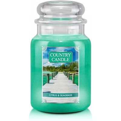 Świeca zapachowa COUNTRY CANDLE Citrus & Seagrass, duży słoik, 652 g, 2 knoty Świeca zapachowa COUNTRY CANDLE Citrus & Seagrass, duży słoik, 652 g, 2 knoty