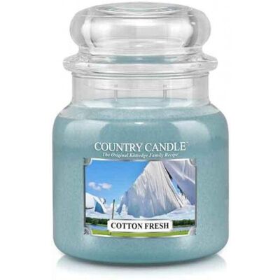 Kringle Candle Świeca Zapachowa Country Candle, Cotton Fresh, Średni Słoik, 2 Knoty Kringle Candle Świeca Zapachowa Country Candle, Cotton Fresh, Średni Słoik, 2 Knoty