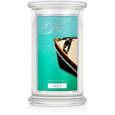 Świeca zapachowa KRINGLE CANDLE, Aqua, duży, klasyczny słoik, 2 knoty Świeca zapachowa KRINGLE CANDLE, Aqua, duży, klasyczny słoik, 2 knoty