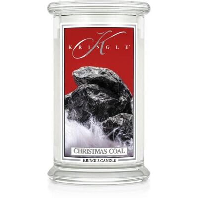 Świeca zapachowa Kringle Candle Christmas Coal, duży, klasyczny słoik, 623g z 2 knotami Świeca zapachowa Kringle Candle Christmas Coal, duży, klasyczny słoik, 623g z 2 knotami