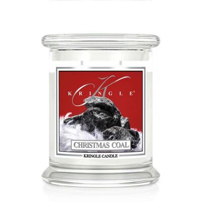 Świeca zapachowa Kringle Candle Christmas Coal, średni, klasyczny słoik, 411 g, z 2 knotami Świeca zapachowa Kringle Candle Christmas Coal, średni, klasyczny słoik, 411 g, z 2 knotami