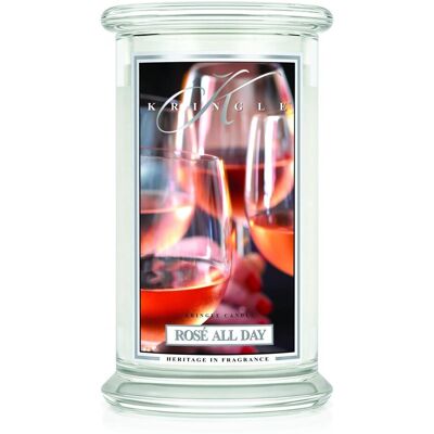 Świeca zapachowa KRINGLE CANDLE, Rose All Day, duży, klasyczny słoik, 2 knoty Świeca zapachowa KRINGLE CANDLE, Rose All Day, duży, klasyczny słoik, 2 knoty