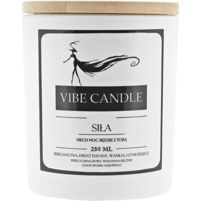 Vibe Świeca Zapachowa Siła - Bergamotka, Kwiat Davany I Wanilia - 250 Ml Vibe Świeca Zapachowa Siła - Bergamotka, Kwiat Davany I Wanilia - 250 Ml