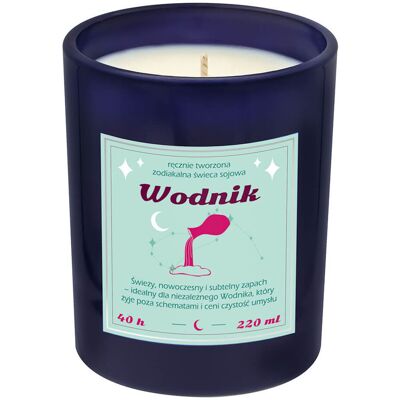 Cup&You Świeca zodiakalna sojowa naturalna zapachowa WODNIK - bezpieczna, ręcznie robiona w szklanym słoiczku na prezent upominek dla osoby ze znakiem zodia.. Cup&You Świeca zodiakalna sojowa naturalna zapachowa WODNIK - bezpieczna, ręcznie robiona w szklanym słoiczku na prezent upominek dla osoby ze znakiem zodia..