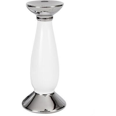 Botle Świecznik Ceramiczny Na Świeczka Tealight Biały Srebrny 31Cm Wesele Komunia Botle Świecznik Ceramiczny Na Świeczka Tealight Biały Srebrny 31Cm Wesele Komunia