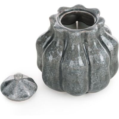 Eurofirany Świecznik ceramiczny Niko 12x12x14 grafitowy z perłowym połyskiem Eurofirany Świecznik ceramiczny Niko 12x12x14 grafitowy z perłowym połyskiem