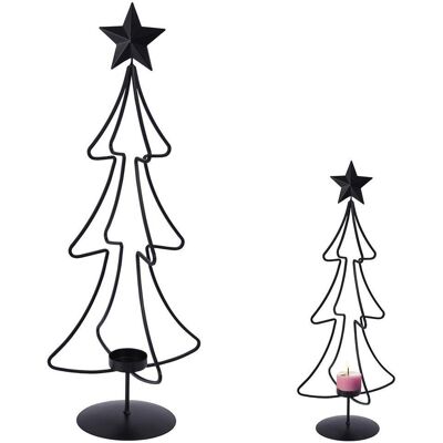 Home Styling Collection Świecznik choinka na tealight metalowy podstawka pod świeczkę czarny loft święta 55 cm Home Styling Collection Świecznik choinka na tealight metalowy podstawka pod świeczkę czarny loft święta 55 cm