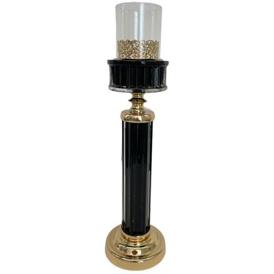 Dekorpap ŚWIECZNIK GLAMOUR METALOWY CZARNY ZŁOTY 31 CM Dekorpap ŚWIECZNIK GLAMOUR METALOWY CZARNY ZŁOTY 31 CM
