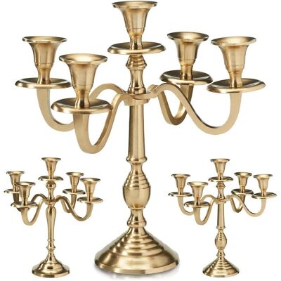 Home Styling Collection Świecznik kandelabr złoty 5-ramienny 30 cm Home Styling Collection Świecznik kandelabr złoty 5-ramienny 30 cm