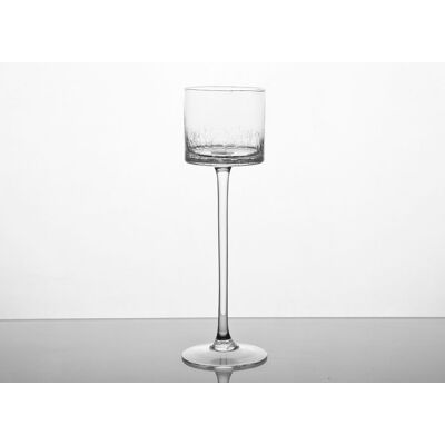 Witek Home Świecznik szklany efekt spękania 30 cm Krakla Sigma Glass Witek Home Świecznik szklany efekt spękania 30 cm Krakla Sigma Glass