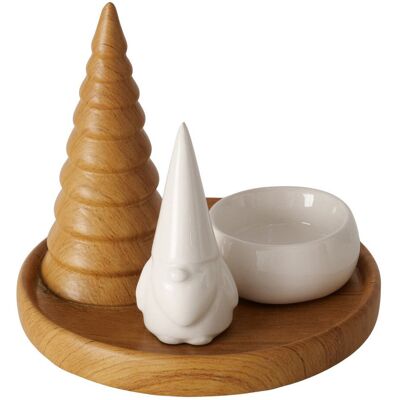 Boltze Świecznik na tealight AMIRA z choinką, Ø 13 cm Boltze Świecznik na tealight AMIRA z choinką, Ø 13 cm