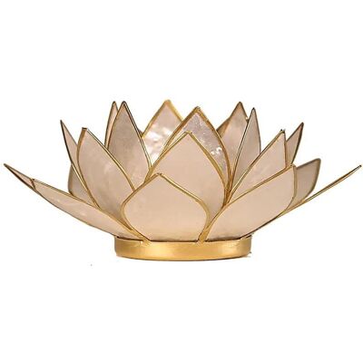 Phoenix Świecznik podgrzewacz tealight kwiat lotosu perłowe złoto 13,5cm Phoenix Świecznik podgrzewacz tealight kwiat lotosu perłowe złoto 13,5cm