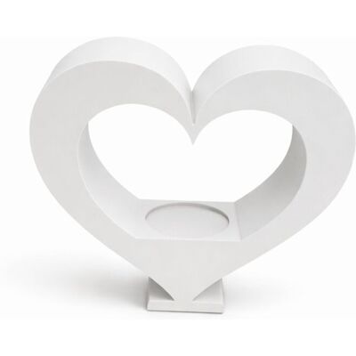Inny producent Świecznik serce biały na tealight, ażurowy, dekoracja japandi Inny producent Świecznik serce biały na tealight, ażurowy, dekoracja japandi