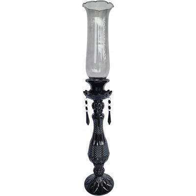 Madex Świecznik szklany czarny 62 cm 2559-2-M Madex Świecznik szklany czarny 62 cm 2559-2-M