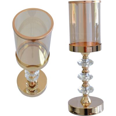 Diabolo Świecznik szklany metalowy z kloszem CYLINDER GLAMOUR NOWOCZESNY 35cm Diabolo Świecznik szklany metalowy z kloszem CYLINDER GLAMOUR NOWOCZESNY 35cm