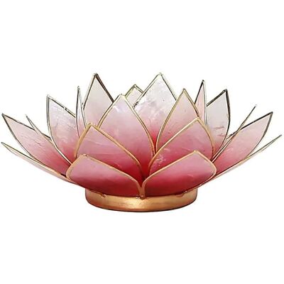 Phoenix Świecznik tealight kwiat lotosu czerwono różowe złoto 13,5cm Phoenix Świecznik tealight kwiat lotosu czerwono różowe złoto 13,5cm