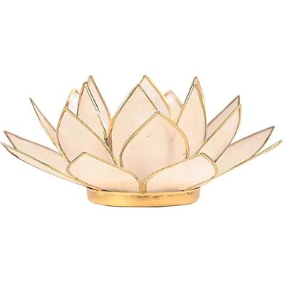 Phoenix Świecznik tealight podgrzewacz kwiat lotosu naturalne złoto 13,5 cm Phoenix Świecznik tealight podgrzewacz kwiat lotosu naturalne złoto 13,5 cm