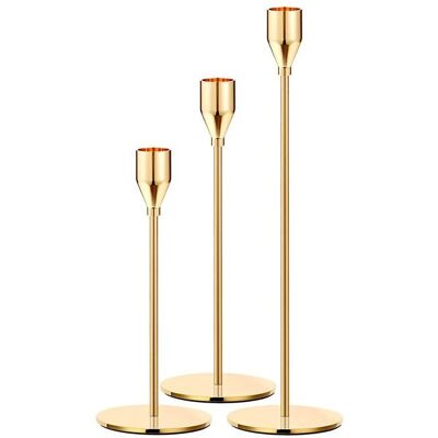 R70 Świecznik zestaw 3 sztuk metalowy złoty R70 Świecznik zestaw 3 sztuk metalowy złoty