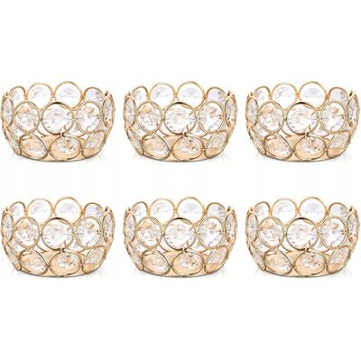 Bezmarkowe ŚWIECZNIKI KRYSZTAŁOWE NA TEALIGHT złote 6 szt. na podgrzewacze dekoracyjne Bezmarkowe ŚWIECZNIKI KRYSZTAŁOWE NA TEALIGHT złote 6 szt. na podgrzewacze dekoracyjne