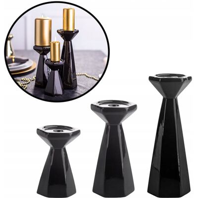 ALTOMDESIGN Świeczniki na długie świece i tealight czarne loft Altom Design dekoracja ALTOMDESIGN Świeczniki na długie świece i tealight czarne loft Altom Design dekoracja
