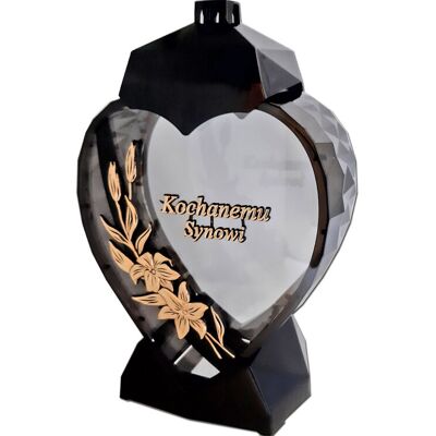 ILUMINI Syn Synowi Znicz Znicze Lampion Serce D Kalia Czarny Złoto Litery ILUMINI Syn Synowi Znicz Znicze Lampion Serce D Kalia Czarny Złoto Litery
