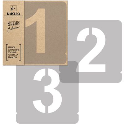 nakleo Szablon malarski, wielokrotny, litery i cyfry 70 mm, Modern Sans Cyfry nakleo Szablon malarski, wielokrotny, litery i cyfry 70 mm, Modern Sans Cyfry