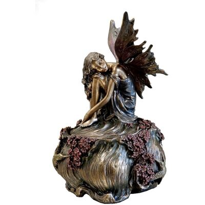 Veronese Szkatułka Dekoracyjna Wróżka Na Kwiatu Lotosu, Poliresin, Secesja, 16,5cm – Prezent Kolekcjonerski Veronese Szkatułka Dekoracyjna Wróżka Na Kwiatu Lotosu, Poliresin, Secesja, 16,5cm – Prezent Kolekcjonerski