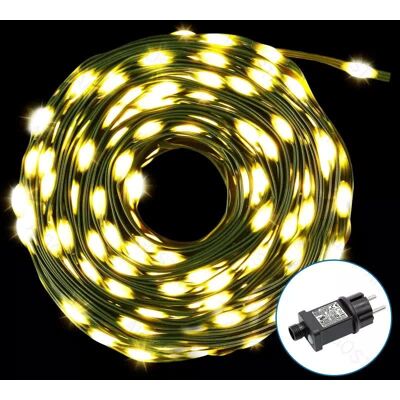 Aigostar Sznur 20mb 200led ciepłych lampek Ip44 taśma świetlna z zasilaczem Aigostar Sznur 20mb 200led ciepłych lampek Ip44 taśma świetlna z zasilaczem