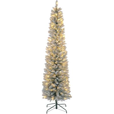 Homcom Sztuczna Choinka 210 Cm, 180 Led, Składana, Zielono-Biała Homcom Sztuczna Choinka 210 Cm, 180 Led, Składana, Zielono-Biała