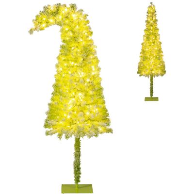 COSTWAY Sztuczna Choinka Ze Światełkami Led I Wyginanym Czubkiem 180 Cm COSTWAY Sztuczna Choinka Ze Światełkami Led I Wyginanym Czubkiem 180 Cm