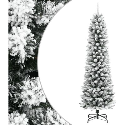VMP Sztuczna, smukła choinka pokryta śniegiem, 120 cm, PVC i PE VMP Sztuczna, smukła choinka pokryta śniegiem, 120 cm, PVC i PE