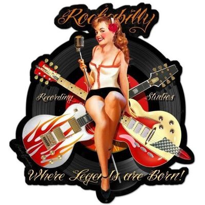 ART SZYLD Rockabilly 'Recording' – Pin Up, Vintage, prezent, święta, unikat, kolekcja ART SZYLD Rockabilly 'Recording' – Pin Up, Vintage, prezent, święta, unikat, kolekcja