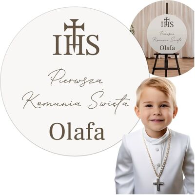 SMX Design Tablica Powitalna 50cm Biała Na Komunie Baner Girlanda Komunia Z Imieniem SMX Design Tablica Powitalna 50cm Biała Na Komunie Baner Girlanda Komunia Z Imieniem