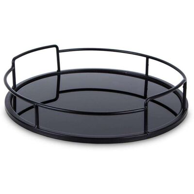 ART Taca okrągła metalowa kolor czarny wys.7cm ART Taca okrągła metalowa kolor czarny wys.7cm