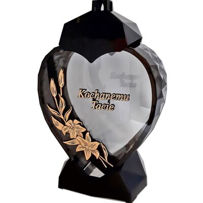 ILUMINI Tata Tacie Znicz Znicze Lampion Serce D Kalia Czarny Złoto Litery ILUMINI Tata Tacie Znicz Znicze Lampion Serce D Kalia Czarny Złoto Litery