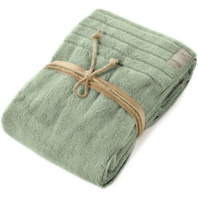 Telo doccia Fazzini in spugna 550 gr//mq di puro cotone verde eucalipto Telo doccia Fazzini in spugna 550 gr//mq di puro cotone verde eucalipto