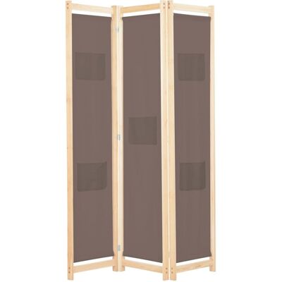 The Living Store Parawan 3-panelowy - brązowy - 120x170x4 cm - tkanina - Parawan The Living Store Parawan 3-panelowy - brązowy - 120x170x4 cm - tkanina - Parawan