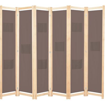 The Living Store Parawan 6-panelowy - brązowy - 240 x 170 x 4 cm - tkanina - Parawan The Living Store Parawan 6-panelowy - brązowy - 240 x 170 x 4 cm - tkanina - Parawan