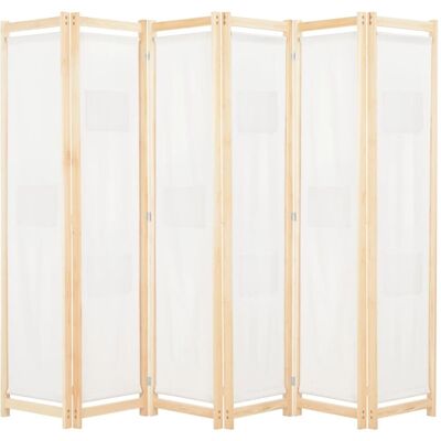 The Living Store Parawan 6-panelowy - kremowy - 240 x 170 x 4 cm - tkanina - Parawan The Living Store Parawan 6-panelowy - kremowy - 240 x 170 x 4 cm - tkanina - Parawan