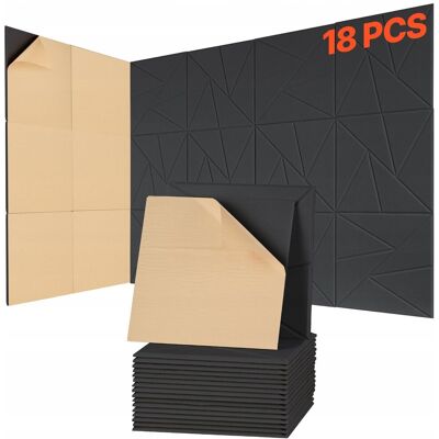 VEVOR 18-PAK PANELI AKUSTYCZNYCH SAMOPRZYLEPNYCH 300X300X10 MM PREMIUM VEVOR 18-PAK PANELI AKUSTYCZNYCH SAMOPRZYLEPNYCH 300X300X10 MM PREMIUM