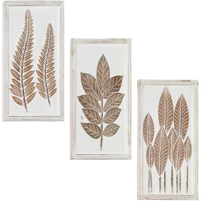 vidaXL Dekoracja artystyczna 3 pcs Brązowy i biały 40 x 40 x 1,5 cm vidaXL Dekoracja artystyczna 3 pcs Brązowy i biały 40 x 40 x 1,5 cm