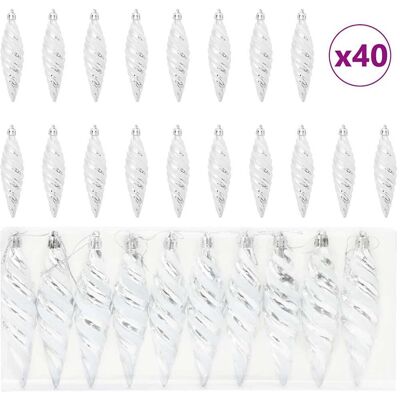 vidaXL Dekoracja Choinki 40 pcs Srebrny vidaXL Dekoracja Choinki 40 pcs Srebrny