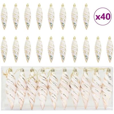 vidaXL Dekoracja Choinki 40 pcs szampański vidaXL Dekoracja Choinki 40 pcs szampański