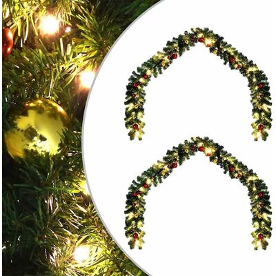 vidaXL Girlanda bożonarodzeniowa z 600 diodami LED 2 pcs Zielony PVC vidaXL Girlanda bożonarodzeniowa z 600 diodami LED 2 pcs Zielony PVC