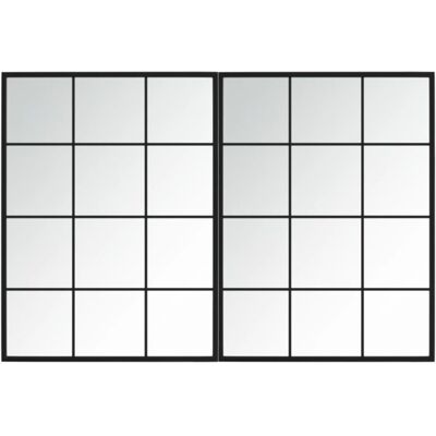 Vidaxl Lustra Ścienne, 2 Szt., Czarna Rama, 80 X 60 cm, Metal Vidaxl Lustra Ścienne, 2 Szt., Czarna Rama, 80 X 60 cm, Metal
